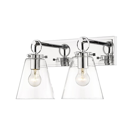 Z-Lite Harper 2 Light Vanity, Chrome & Clear 483-2V-CH